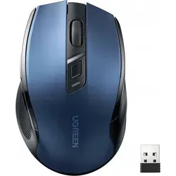 Ugreen Funkoptische Maus MU006 - Kabellos USB 2.4GHz 4000 DPI, Blau - Blau