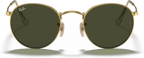 Ray-Ban RB 3447 ROUND METAL Sonnenbrille - Sportbrillen mit stilvollem goldenen Metall-Gestell und graugrünen Mineralgläsern für perfekten UV-Schutz und eleganten Look.