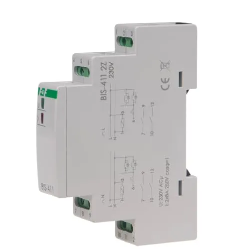 Bistabiles Relais BIS-411 2Z 230V - Einkanalig mit 2 unabhängigen Arbeitskontakten, ideal für die präzise Steuerung von Beleuchtungssystemen