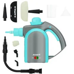 Achaté 12-in-1 Handdampfreiniger – Vielseitiger Dampfreiniger für alle Oberflächen - Dampfreiniger für chemikalienfreie Reinigung – entfernt mühelos Schmutz, Fett und Bakterien. Ideal für Böden, Möbel und Autopolster mit verschiedenen Aufsätzen für maximale Flexibilität.