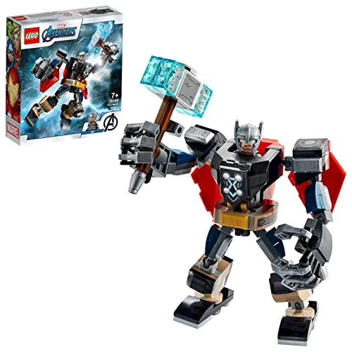 LEGO® Super Heroes 76169 Thor Mech - Actionreicher Spielspaß - LEGO Set Thor Mech mit 139 Teilen, ideal für Superhelden-Fans ab 7 Jahren. Fördert Kreativität und motorische Fähigkeiten durch interaktives Spielen.