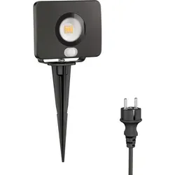 ledscom.de LED Gartenstrahler Wega mit Bewegungsmelder, schwarz - Lampen – Energieeffizienter Gartenstrahler mit integriertem Bewegungsmelder für automatische Beleuchtung und spritzwassergeschütztem Gehäuse (IP44)