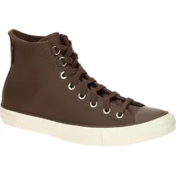 Sneaker CONVERSE "CHUCK TAYLOR ALL STAR LEATHER" - Sportliche Sneaker aus robustem Leder in TOTALLY FUDGED/EGRET, ideal für einen lässigen Büro-Look. Der knöchelhohe Schuh bietet eine individuelle Anpassung durch Schnürung und hat eine rutschfeste, leicht profilierte Sohle.