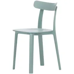 Vitra Stuhl All Plastic Chair eisgrau blau, Designer Jasper Morrison, 42.5x76x46 cm