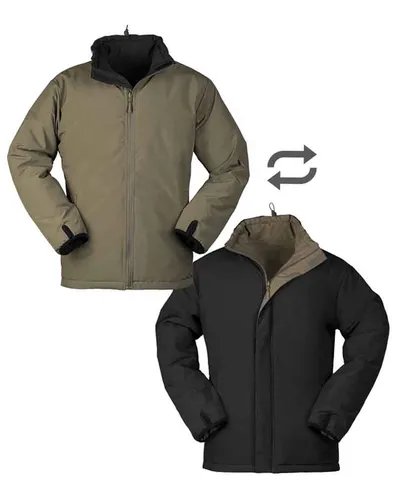 Kälteschutzjacke wendbar ranger green/schwarz - Funktionsjacke für Outdoor und Military, wendbar für vielseitige Einsatzmöglichkeiten und optimalen Kälteschutz.