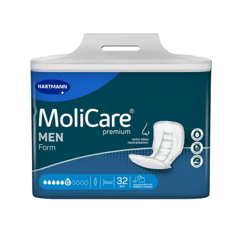 MoliCare Premium Form extra plus Men - Inkontinenzeinlagen für Männer, mit dreilagigem Saugkörper und quick-dry Technologie für optimalen Schutz und Trockenheit den ganzen Tag.