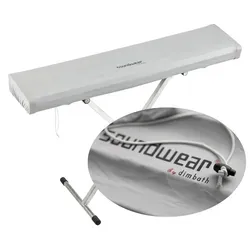 Soundwear Elastische Abdeckhaube 102 - 125 cm Silber - Abdeckhaube für Keyboards (102-125 cm), elastisch mit rundum verstellbarem Gummidurchzug, schützt vor Staub und Schmutz, ideal für Musiker.