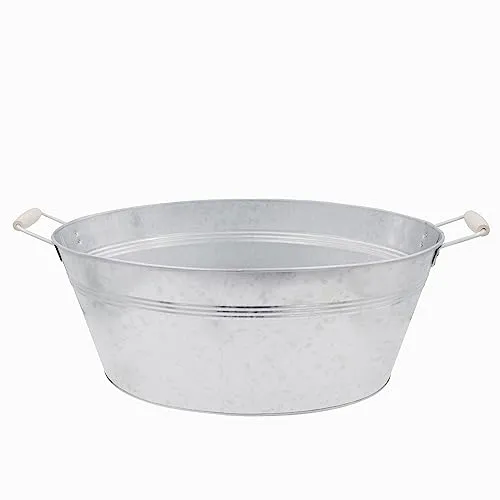 Blümelhuber Verzinkte Wanne - Schale zum Bepflanzen - Garten Deko Draußen - Wasserwanne Miniteich Balkon Deko - Teichwanne Garten Deko