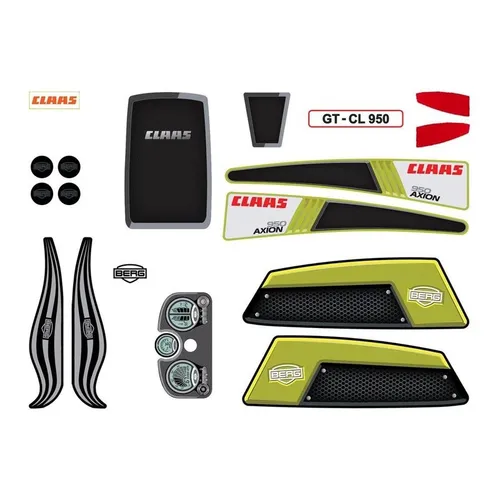 BERG Gokart Ersatzteil Aufkleber Sticker Set CLAAS 51.15.00.53 - Zubehör für Kinderfahrzeuge, hochwertiges Aufkleber Sticker Set zur individuellen Gestaltung Ihres BERG Gokarts.