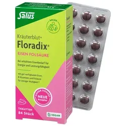 Floradix Eisen Folsäure Tabletten 84 St - Nahrungsergänzung - Hochwertige Tabletten zur Unterstützung der täglichen Nährstoffversorgung, ideal für eine ausgewogene Ernährung.