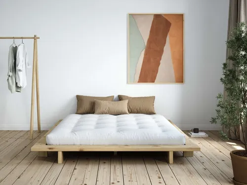 Karup Design JAPAN BED Bodenbett - Massivholzbett aus unbehandelter Kiefer, ideal für platzsparendes Wohnen mit Lattenrost und bis zu 300 kg Belastbarkeit.