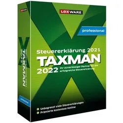Taxman professional 2022 (Steuerjahr 2021) 7-Platz-Lizenz, (ESD) Download, Windows