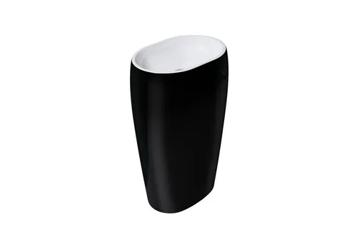 Mai & Mai freistehendes Waschbecken Col32 aus Mineralguss - Elegantes Standwaschbecken in Schwarz-Weiß, aus hochwertigem Mineralguss, ideal für moderne Badezimmer. Mit abgerundeter Form und kompakten Maßen für eine stilvolle Ausstattung.