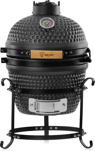 BBQ-Toro Kamado Grill Haiiro Ø 32 cm - Mini Holzkohlegrill mit Thermometer und eleganter Krakelee-Oberfläche, ideal für vielseitiges Grillen, Kochen und Backen – perfekt für kleine Grillsessions.