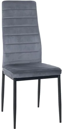 CLP Esszimmerstuhl Mayfair - Bequemer Küchenstuhl mit Samtbezug in Hellgrau - Esszimmerstuhl in modernem Design mit hoher Rückenlehne und bequemer Polsterung. Ideal für stundenlangen Sitzkomfort und pflegeleicht dank hochwertigem Samtbezug.