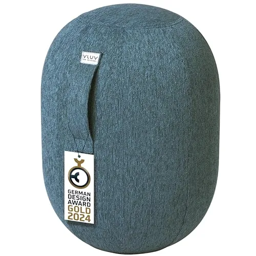 VLUV® KAPSUL STOV Balance-Kapsel – Ergonomischer Hocker für gesundes Arbeiten - Bürohocker mit atmungsaktivem Stoffbezug und Tragegriff, fördert die Muskulatur und entlastet die Wirbelsäule für ein gesundes Sitzen.