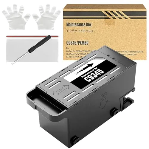 Kompatibel C9345 Tinten Wartungsbox C12C934591 for EcoTank ET-5800 ET-5850 ET-5880 ET-16600 ET-16650 ET-16680 L15150 L15160 L15158 L15168 WorkForce WF-7820 WF-7830 WF-7840 ST-C8000 Drucker (1-Pack)