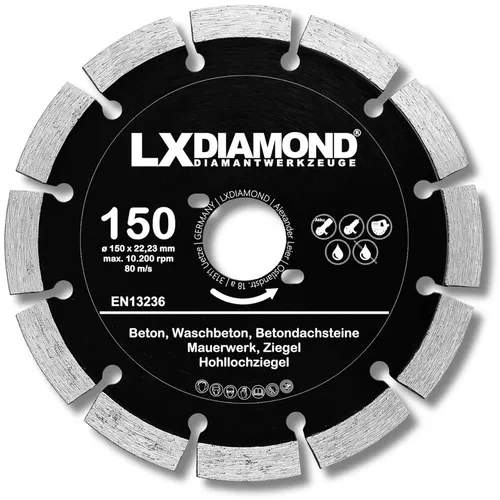 LXDIAMOND Diamant-Trennscheibe 150mm für Bepo FFS 150 151 - Schleif- & Trennscheiben, hochleistungsfähige Diamant-Trennscheibe mit 150 mm Durchmesser, ideal für präzise Schnitte in Fensterfugen.