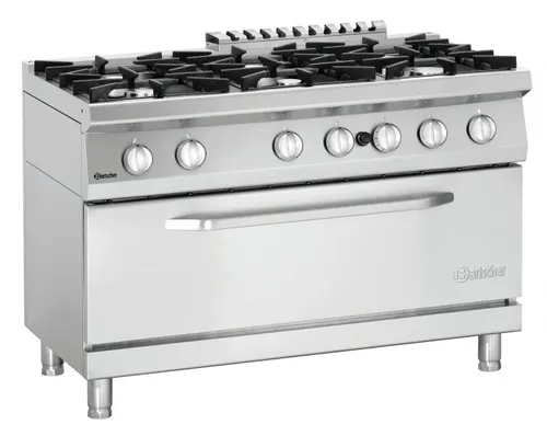 Bartscher Gasherd 70060 GB1050 – Professioneller Küchenherd - Robuster Gasherd mit 6 Kochstellen und manuellem Zündsystem. Ideal für die professionelle Küche, aus hochwertigem Chromnickelstahl gefertigt, sorgt für zuverlässige Leistung und Flexibilität bei der Zubereitung.