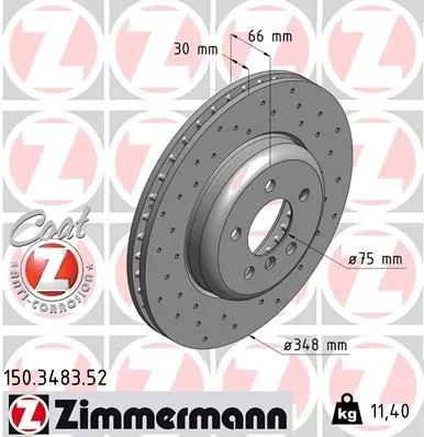 Zimmermann Bremsscheibe SPORT Z 150.3483.52 - Hochleistungs-Bremsscheibe für verbesserte Bremsleistung und Sicherheit, ideal für sportliche Fahrweise und anspruchsvolle Fahrer.