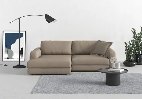TRENDMANUFAKTUR Ecksofa Bourbon, Mega Designsofa mit tollem Sitzkomfort, Breite 250cm, L-Form, extra tiefe Sitzfläche, wahlweise mit Sitztiefenverstellung