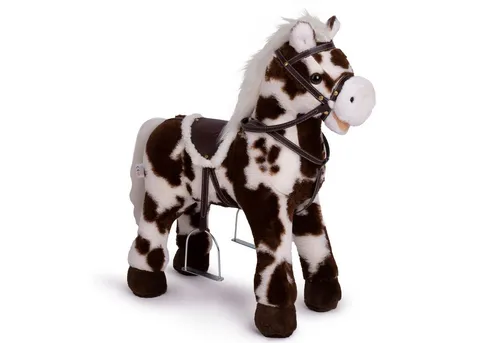 Pink Papaya Stehpferd Felix 60cm - Schaukelpferd für Kinder ab 18 Monaten, handgefertigt aus Super-Plüsch mit Sound, ideal zum Kuscheln und Reiten, bis 50 kg belastbar.