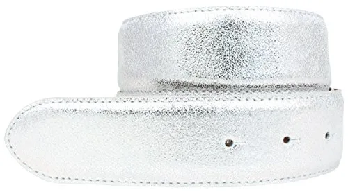 BELTINGER Hochwertiger Gürtel aus Echtleder in Metall-Optik ohne Schnalle | 4 cm Breite | Silber 95 cm - Hochwertiger 40mm Ledergürtel in schickem Metallic-Look, ideal für individuelle Anpassung. Gefertigt in Italien aus 100% echtem Leder mit langlebiger Qualität. Perfekt für verschiedene Outfits, von Business bis Freizeit.