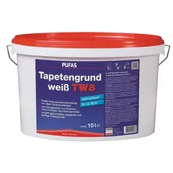 PUFAS Tapetengrund weiß TW8 2,5 l - Weiß deckender Tapetengrund für eine ideale Untergrundvorbereitung. Perfekt für Vliestapeten und sorgt für eine gleichmäßige Saugfähigkeit. Lösungsmittelfrei und einfach anzuwenden.