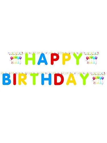 Procos ia PR88156 Girlande Buchstaben Happy Birthday, mehrfarbig, One Size
