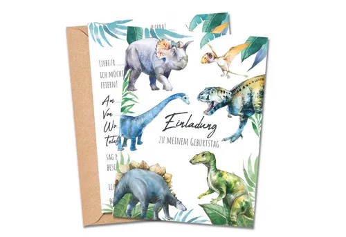 MeinBaby123® Einladungskarten Kindergeburtstag inkl. 10 Umschläge, Kindergeburtstag Jungs und Mädchen, Geburtstagseinladungen Kinder