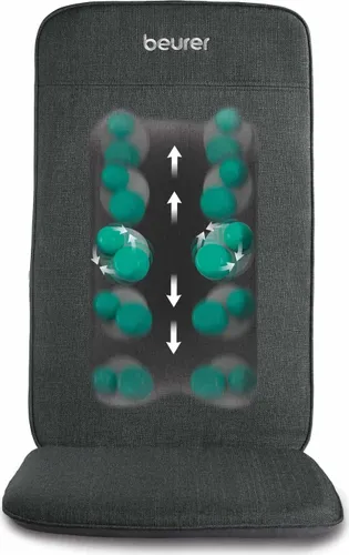 BEURER MG 4 Shiatsu-Massagesitzauflage - Massageauflage für entspannende Shiatsu-Massagen, ideal zur Linderung von Verspannungen und passend für alle Sitzgelegenheiten mit Rückenlehne.