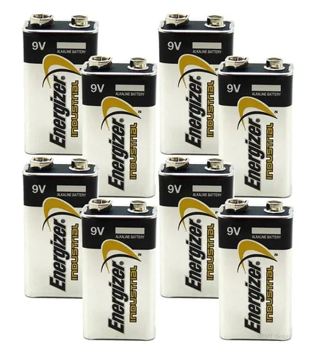 Energizer Industrial 9V Block 4LR61 Blockbatterie lose für Rauchmelder 8 x