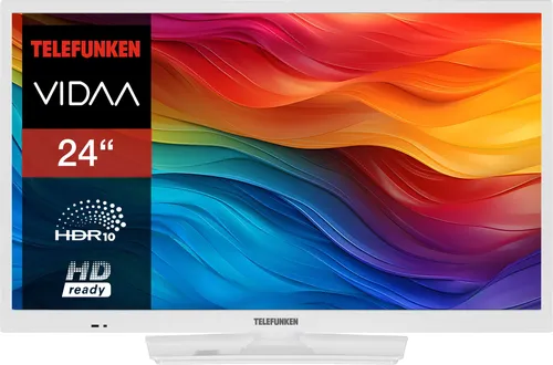 Telefunken 24 Zoll Smart TV VIDAA XH24VP550M-W - Fernseher mit HD Auflösung und HDR 10 für atemberaubende Bilder. Genießen Sie grenzenlose Unterhaltung mit VIDAA OS und zahlreichen Apps wie Netflix und Prime Video.