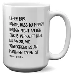 22Feels Tasse Papa Geschenk Vatertag von Tochter Vater Geburtstag Kaffeetasse Mann, Keramik, XL, Made In Germany, Spülmaschinenfest weiß