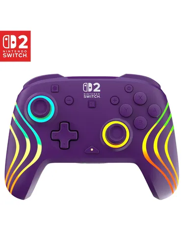 Turtle Beach Afterglow Wave Lila Kabelloser RGB-Gaming-Controller für Nintendo Switch 2 - Erlebe anpassbare RGB-Beleuchtung und präzise Kontrolle dank TMR-Thumbsticks. Bis zu 40 Stunden kabellose Spielzeit für ein intensives Gaming-Erlebnis.