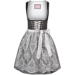 Stockerpoint Dirndl "Loredana" in Anthrazit, Größe 38 - Damen Dirndl in anthrazit mit Balconette-Ausschnitt und seitlicher Tasche. Ideal für festliche Anlässe und bietet eine elegante Silhouette.