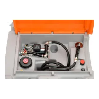CEMO Tankanlage 10826 Basic, mobil, 980 Liter Diesel - Mobiler Dieseltank mit ADR-Zulassung, ausgestattet mit einer leistungsstarken 230V E-Pumpe und klappbarem Deckel für einfachen Zugang. Ideal für den sicheren Transport und die Lagerung von Diesel.