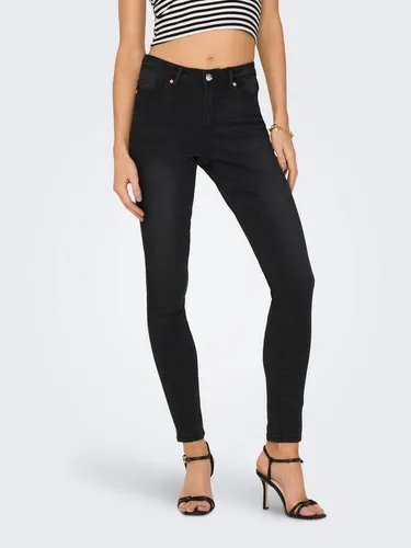 Skinny-fit-Jeans ONLY "ONLWAUW MID SK BJ1097" für Damen - Stylische Skinny-fit-Jeans in washed schwarz für Damen. Ideal kombinierbar und aus strapazierfähigem Denim mit Stretchanteil für besten Tragekomfort.