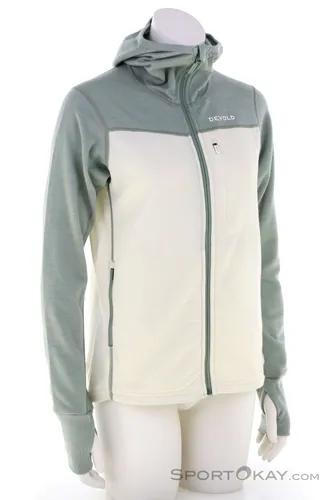 Devold Women's Explorer Merino Hooded Jacket - Atmungsaktive Merinojacke in Weiß, Größe S - Woll- & Merinojacken, perfekte Damenjacke zum Wandern mit Kapuze und Stretch für optimalen Komfort und Bewegungsfreiheit.