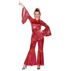 thetru Kostüm Disco Catsuit rot, Ein glänzendes Beispiel für eine 70er Jahre Dancing Queen! rot XS