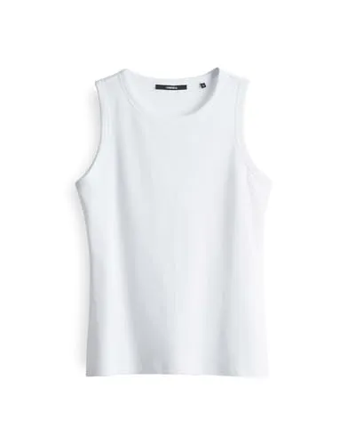 someday Damen Top KLEANNE Slim aus BCI Cotton Mix in Weiß, Größe 42 - Vielseitiges Damen Tanktop KLEANNE mit breiten Trägern und figurbetontem Schnitt. Aus elastischem BCI Cotton Mix gefertigt, bietet es hohen Tragekomfort und maximale Bewegungsfreiheit für einen entspannten Look.