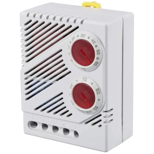 TRU COMPONENTS Schaltschrank-Hygrostat-Thermostat-Kombination TC-NTL 78-M01 - Praktische Kombination aus Hygrostat und Thermostat für präzise Klimaregulierung in Schaltschränken, ideal für den Schutz empfindlicher Elektronik.