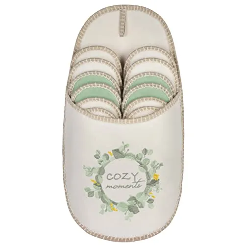 ONVAYA® ABS Gästepantoffel | Cozy Moments | 6er Set - Damen-Hausschuhe im 6er Set mit Antirutsch-Sohle, perfekt für Gäste und ideal für gemütliche Abende. Waschbar bei 30 Grad und dekorativ im Traumfänger-Design.