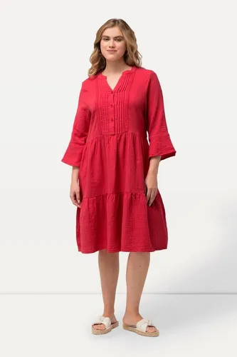 Ulla Popken Jerseykleid Musselin-Kleid A-Linie - Jerseykleid in A-Linie aus 100% Baumwolle, ideal für lässige Anlässe. OEKO-TEX® zertifiziert für schadstofffreie Textilien.