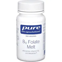 Pure Encapsulations B12 Folate Melt Lutschtabletten - Arzneimittel zur Unterstützung des Energiestoffwechsels, ideal für Menschen mit Schluckschwierigkeiten und zur Verringerung von Müdigkeit.