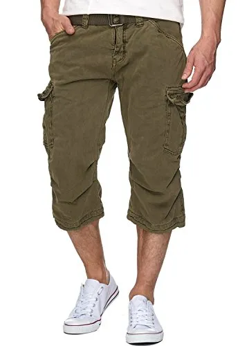 Indicode Herren Nicolas Check 3/4 Cargo-Shorts inkl. Gürtel - Coole Herren Cargo-Shorts aus hautfreundlicher Baumwolle in modernem Karodesign. Praktische Taschen und ein perfekter Sitz dank normaler Leibhöhe machen sie zum idealen Begleiter für den Alltag.
