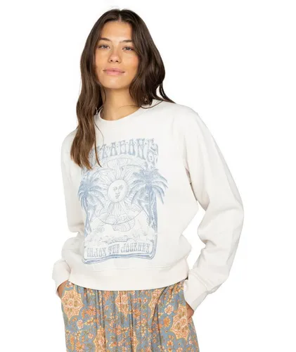Billabong Women's Sun Chaser Sweatshirt, Salt Crystal, XS - Damen Sweatshirt aus 45 % Baumwolle und recycelten Materialien, ideal für umweltbewusste Modefans. Der Regular Fit und der Rundhalsausschnitt sorgen für hohen Tragekomfort.