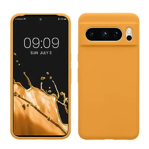 kwmobile Handyhülle für Google Pixel 8 Pro Hülle, für Pixel 8 Pro Case - Hülle Silikon - kabelloses Laden - Mango