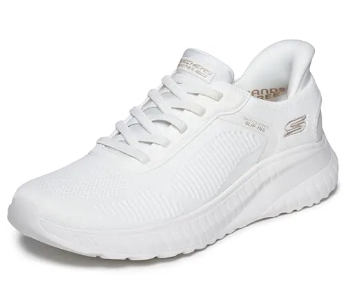 Skechers Damen Bobs Squad Chaos Current Muse Sneaker – Off White, 39 EU - Bequeme Slip-Ins aus 100 % veganen Materialien mit Memory Foam für optimalen Komfort und eine weite Passform – ideal für den Alltag.