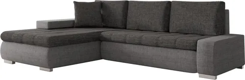 Mirjan24 Ecksofa Grau, 5-Sitzer L-Form - Sofas für Wohnzimmer mit Schlaffunktion und Bettkasten, ideal für gemütliche Abende und Übernachtungsgäste.